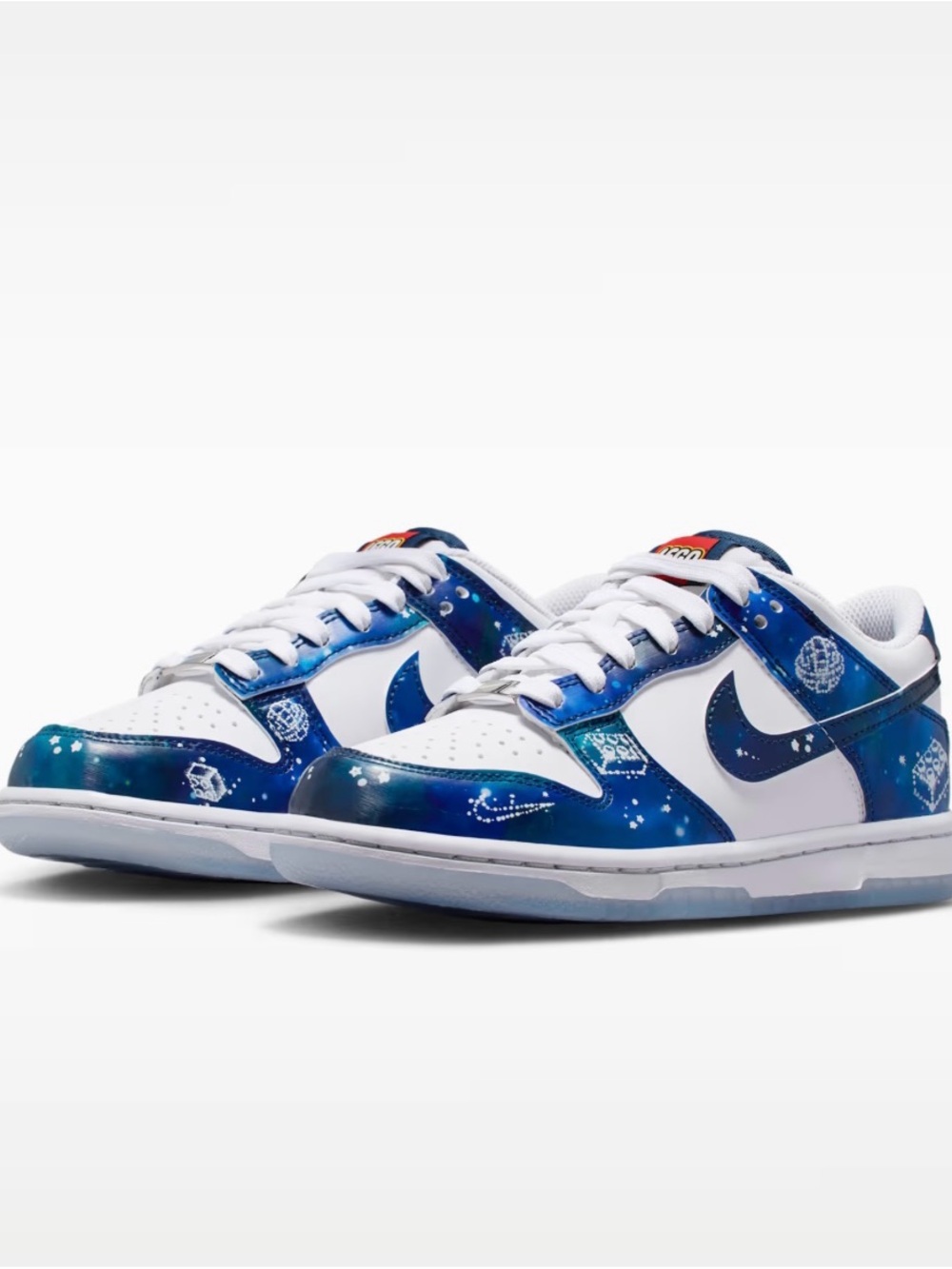 New Rare Nike Kids Galaxy Blue and White Low-Top Sneakers